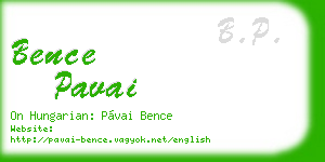 bence pavai business card