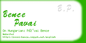 bence pavai business card